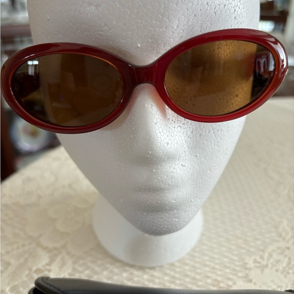 Gianni Versace Brown Rim and Silver Medusa Sunglasses with Black Leather Case main image 6